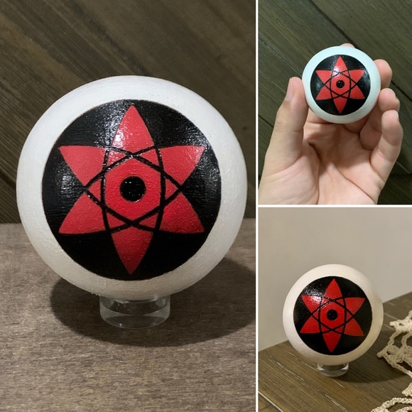 Naruto Sasuke Mangekyou Sharingan Wooden Eyeball - Picture 1 of 8